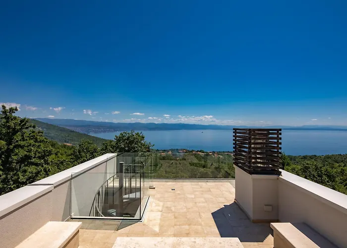 Luxury Altavista Near Opatija For 8 People With Wellness, Private Mini Golf Court & Amazing Sea View Villa Poljane