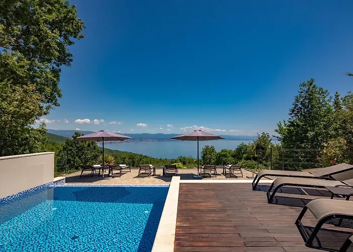 Luxury Altavista Near Opatija For 8 People With Wellness, Private Mini Golf Court & Amazing Sea View Villa